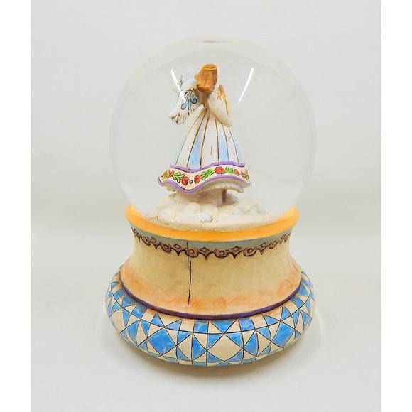 Jim Shore Angel On High Water Snow Globe 2007 Plays Angels We Have Heard On High - Picture 4 of 6